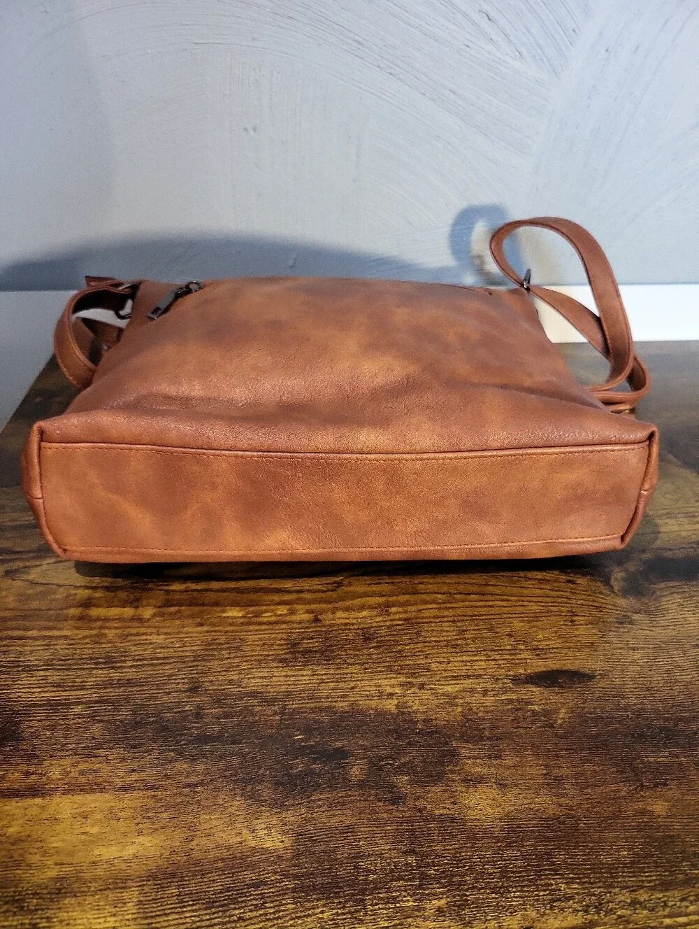 FADEON Brown Crossbody Bag Zip Closure Tassel Adjustable Strap Inner Pockets